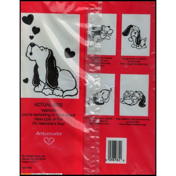 Vintage 1980's Valentine's Day Cards "Sebastian The Hound Dog" 30 Count