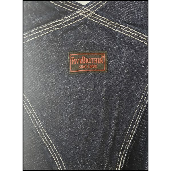 Five Brother Denim Bib Overalls Work Wear Water Resistant Phone Pocket 46 x 30