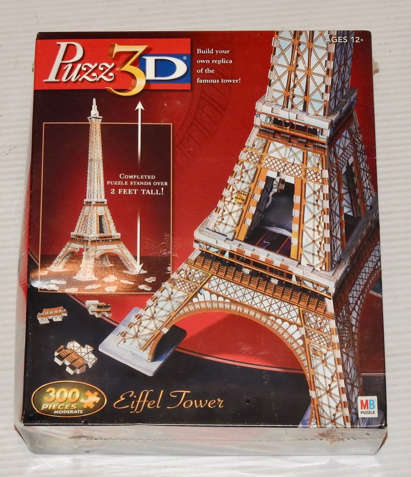 Eiffel Tower 3D Puzzle 300 Pieces Wrebbit 2005 Over 2 Feet Tall