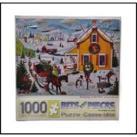 Bits And Pieces "Bringing Home The Tree" 1000 pc Christmas Jigsaw Puzzle by Joseph Holodook
