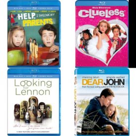 DVD Assorted Movies Blu-ray 4 Pack Fun Gift Bundle: Help, I Shrunk My Parents BD/, Clueless, Looking for Lennon, Dear John