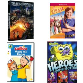 DVD Children's Movies 4 Pack Fun Gift Bundle: Transformers: Revenge of the Fallen, American Girl: Saige Paints the Sky, Caillou: Caillou Visits the Doctor, Heroes of Bikini Bottom