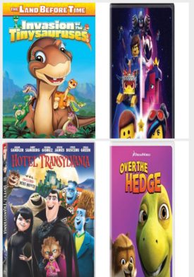 DVD Children's Movies 4 Pack Fun Gift Bundle: The Land Before Time XI - The Invasion of the Tinysauruses, LEGO Movie 2, The: The Second Part, Hotel Transylvania, Over the Hedge