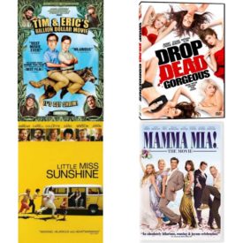DVD Comedy Movies 4 Pack Fun Gift Bundle: Tim & Erics Billion Dollar Movie, Drop Dead Gorgeous, Little Miss Sunshine, Mamma Mia! The Movie