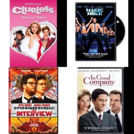 DVD Comedy Movies 4 Pack Fun Gift Bundle: Clueless, Magic Mike, The Interview, In Good Company