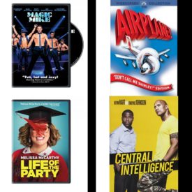 DVD Comedy Movies 4 Pack Fun Gift Bundle: Magic Mike, Airplane: Don't Call Me Shirley, Life of the Party, Central Intelligence