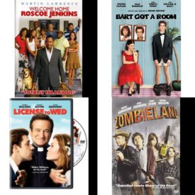 DVD Comedy Movies 4 Pack Fun Gift Bundle: Welcome Home Roscoe Jenkins, Bart Got a Room, License to Wed, Zombieland