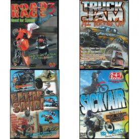 Auto, Truck & Cycle Extreme Stunts & Crashes 4 Pack Fun Gift DVD Bundle: Road Rage Vol. 3 -  Need for Speed, Truck Jam: All Tricked Out, Eatin Sand!, Sick Air