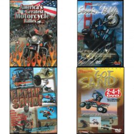 Auto, Truck & Cycle Extreme Stunts & Crashes 4 Pack Fun Gift DVD Bundle: Americas Greatest Motorcycle Rallies, Servin It Up, Eatin Sand!, Got Sand? by Blue Planet