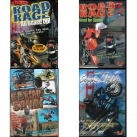 Auto, Truck & Cycle Extreme Stunts & Crashes 4 Pack Fun Gift DVD Bundle: Road Rage: All Boxed Up Vols. 1-3, Road Rage Vol. 3 -  Need for Speed, Eatin Sand!, Servin It Up