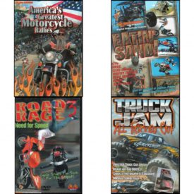 Auto, Truck & Cycle Extreme Stunts & Crashes 4 Pack Fun Gift DVD Bundle: Americas Greatest Motorcycle Rallies, Eatin Sand!, Road Rage Vol. 3 -  Need for Speed, Truck Jam: All Tricked Out