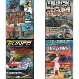 Auto, Truck & Cycle Extreme Stunts & Crashes 4 Pack Fun Gift DVD Bundle: Eatin Sand!, Truck Jam: All Tricked Out, Tuner Transformation: Change My Ride Now, Og Rider: Deep Ride