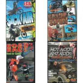 Auto, Truck & Cycle Extreme Stunts & Crashes 4 Pack Fun Gift DVD Bundle: Sick Air, Eatin Sand!, Road Rage Vol. 3 -  Need for Speed, Hot Rods, Rat Rods & Kustom Kulture: Back from the Dead - The Complete Build