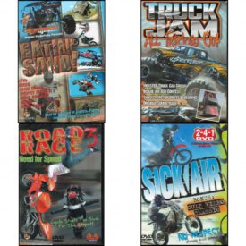 Auto, Truck & Cycle Extreme Stunts & Crashes 4 Pack Fun Gift DVD Bundle: Eatin Sand!, Truck Jam: All Tricked Out, Road Rage Vol. 3 -  Need for Speed, Sick Air
