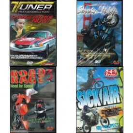 Auto, Truck & Cycle Extreme Stunts & Crashes 4 Pack Fun Gift DVD Bundle: Tuner Transformation: Change My Ride Now, Servin It Up, Road Rage Vol. 3 -  Need for Speed, Sick Air