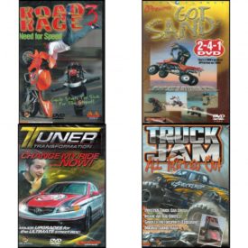 Auto, Truck & Cycle Extreme Stunts & Crashes 4 Pack Fun Gift DVD Bundle: Road Rage Vol. 3 -  Need for Speed, Got Sand? by Blue Planet, Tuner Transformation: Change My Ride Now, Truck Jam: All Tricked Out