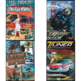 Auto, Truck & Cycle Extreme Stunts & Crashes 4 Pack Fun Gift DVD Bundle: Og Rider: Deep Ride, Servin It Up, Eatin Sand!, Tuner Transformation: Change My Ride Now