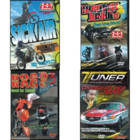 Auto, Truck & Cycle Extreme Stunts & Crashes 4 Pack Fun Gift DVD Bundle: Sick Air, Throttle Junkies, Road Rage Vol. 3 -  Need for Speed, Tuner Transformation: Change My Ride Now