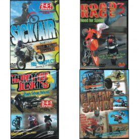 Auto, Truck & Cycle Extreme Stunts & Crashes 4 Pack Fun Gift DVD Bundle: Sick Air, Road Rage Vol. 3 -  Need for Speed, Throttle Junkies, Eatin Sand!