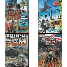 Auto, Truck & Cycle Extreme Stunts & Crashes 4 Pack Fun Gift DVD Bundle: Eatin Sand!, Sick Air, Truck Jam: All Tricked Out, Americas Greatest Motorcycle Rallies