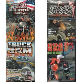 Auto, Truck & Cycle Extreme Stunts & Crashes 4 Pack Fun Gift DVD Bundle: Americas Greatest Motorcycle Rallies, Hot Rods, Rat Rods & Kustom Kulture: Back from the Dead - The Complete Build, Truck Jam: All Tricked Out, Road Rage Vol. 3 -  Need for Speed