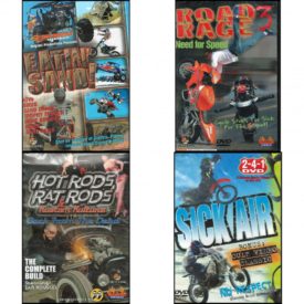Auto, Truck & Cycle Extreme Stunts & Crashes 4 Pack Fun Gift DVD Bundle: Eatin Sand!, Road Rage Vol. 3 -  Need for Speed, Hot Rods, Rat Rods & Kustom Kulture: Back from the Dead - The Complete Build, Sick Air