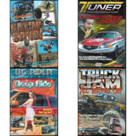 Auto, Truck & Cycle Extreme Stunts & Crashes 4 Pack Fun Gift DVD Bundle: Eatin Sand!, Tuner Transformation: Change My Ride Now, Og Rider: Deep Ride, Truck Jam: All Tricked Out