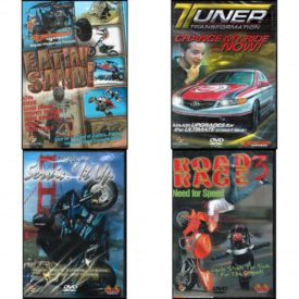 Auto, Truck & Cycle Extreme Stunts & Crashes 4 Pack Fun Gift DVD Bundle: Eatin Sand!, Tuner Transformation: Change My Ride Now, Servin It Up, Road Rage Vol. 3 -  Need for Speed