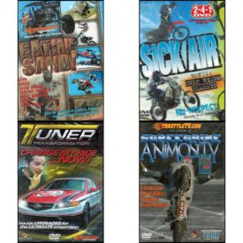 Auto, Truck & Cycle Extreme Stunts & Crashes 4 Pack Fun Gift DVD Bundle: Eatin Sand!, Sick Air, Tuner Transformation: Change My Ride Now, Streetbike Animosity 2
