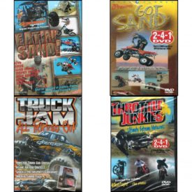 Auto, Truck & Cycle Extreme Stunts & Crashes 4 Pack Fun Gift DVD Bundle: Eatin Sand!, Got Sand? by Blue Planet, Truck Jam: All Tricked Out, Throttle Junkies