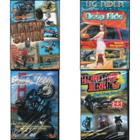 Auto, Truck & Cycle Extreme Stunts & Crashes 4 Pack Fun Gift DVD Bundle: Eatin Sand!, Og Rider: Deep Ride, Servin It Up, Throttle Junkies