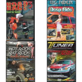 Auto, Truck & Cycle Extreme Stunts & Crashes 4 Pack Fun Gift DVD Bundle: Road Rage Vol. 3 -  Need for Speed, Og Rider: Deep Ride, Hot Rods, Rat Rods & Kustom Kulture: Back from the Dead - The Complete Build, Tuner Transformation: Change My Ride Now