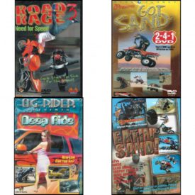 Auto, Truck & Cycle Extreme Stunts & Crashes 4 Pack Fun Gift DVD Bundle: Road Rage Vol. 3 -  Need for Speed, Got Sand? by Blue Planet, Og Rider: Deep Ride, Eatin Sand!