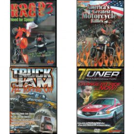 Auto, Truck & Cycle Extreme Stunts & Crashes 4 Pack Fun Gift DVD Bundle: Road Rage Vol. 3 -  Need for Speed, Americas Greatest Motorcycle Rallies, Truck Jam: All Tricked Out, Tuner Transformation: Change My Ride Now