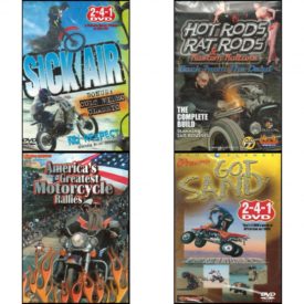 Auto, Truck & Cycle Extreme Stunts & Crashes 4 Pack Fun Gift DVD Bundle: Sick Air, Hot Rods, Rat Rods & Kustom Kulture: Back from the Dead - The Complete Build, Americas Greatest Motorcycle Rallies, Got Sand? by Blue Planet