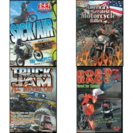 Auto, Truck & Cycle Extreme Stunts & Crashes 4 Pack Fun Gift DVD Bundle: Sick Air, Americas Greatest Motorcycle Rallies, Truck Jam: All Tricked Out, Road Rage Vol. 3 -  Need for Speed