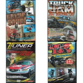 Auto, Truck & Cycle Extreme Stunts & Crashes 4 Pack Fun Gift DVD Bundle: Eatin Sand!, Truck Jam: All Tricked Out, Tuner Transformation: Change My Ride Now, Throttle Junkies