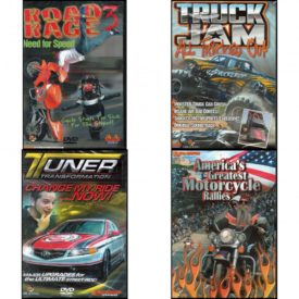 Auto, Truck & Cycle Extreme Stunts & Crashes 4 Pack Fun Gift DVD Bundle: Road Rage Vol. 3 -  Need for Speed, Truck Jam: All Tricked Out, Tuner Transformation: Change My Ride Now, Americas Greatest Motorcycle Rallies