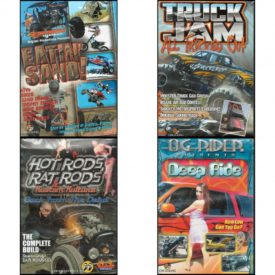 Auto, Truck & Cycle Extreme Stunts & Crashes 4 Pack Fun Gift DVD Bundle: Eatin Sand!, Truck Jam: All Tricked Out, Hot Rods, Rat Rods & Kustom Kulture: Back from the Dead - The Complete Build, Og Rider: Deep Ride