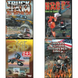 Auto, Truck & Cycle Extreme Stunts & Crashes 4 Pack Fun Gift DVD Bundle: Truck Jam: All Tricked Out, Road Rage Vol. 3 -  Need for Speed, Got Sand? by Blue Planet, Americas Greatest Motorcycle Rallies
