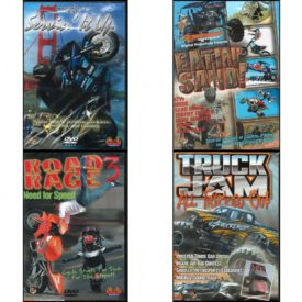 Auto, Truck & Cycle Extreme Stunts & Crashes 4 Pack Fun Gift DVD Bundle: Servin It Up, Eatin Sand!, Road Rage Vol. 3 -  Need for Speed, Truck Jam: All Tricked Out