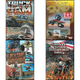 Auto, Truck & Cycle Extreme Stunts & Crashes 4 Pack Fun Gift DVD Bundle: Truck Jam: All Tricked Out, Got Sand? by Blue Planet, Eatin Sand!, Americas Greatest Motorcycle Rallies