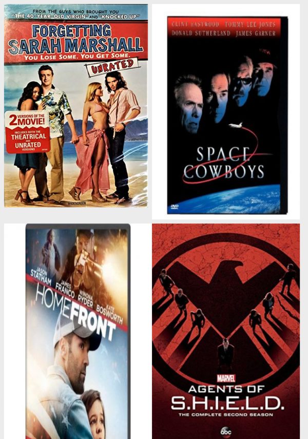 DVD Assorted Movies 4 Pack Fun Gift Bundle: Forgetting Sarah Marshall, Space Cowboys, Homefront, Marvels Agents of S.H.I.E.L.D.: Season 2