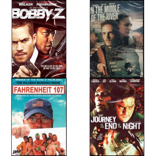 DVD Assorted Movies 4 Pack Fun Gift Bundle: Bobby Z  In The Middle Of The River  Fahrenheit 107: The Making of the 2006 Miss Mantown Calendar  Journey to the End of the Night
