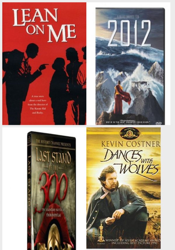 DVD Assorted Movies 4 Pack Fun Gift Bundle: Lean on Me, 2012, , Dances with Wolves