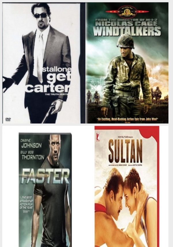 DVD Assorted Movies 4 Pack Fun Gift Bundle: GET CARTER, Windtalkers, Faster, Sultan Special Edition