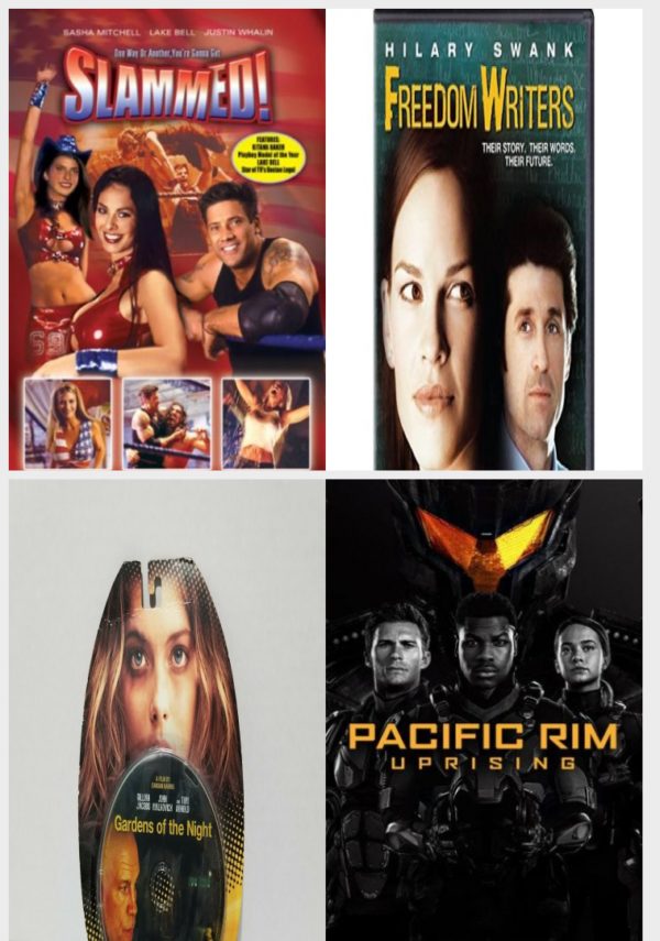 DVD Assorted Movies 4 Pack Fun Gift Bundle: Slammed!, Freedom Writers, Gardens of the Night, Pacific Rim Uprising