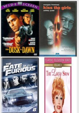 DVD Assorted Movies 4 Pack Fun Gift Bundle: From Dusk Till Dawn, Kiss the Girls, The Fate of the Furious, The Lucy Show V.2