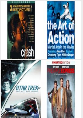 DVD Assorted Movies 4 Pack Fun Gift Bundle: Crash, The Art of Action, Star Trek IV: The Voyage Home, PINEAPPLE EXPRESS