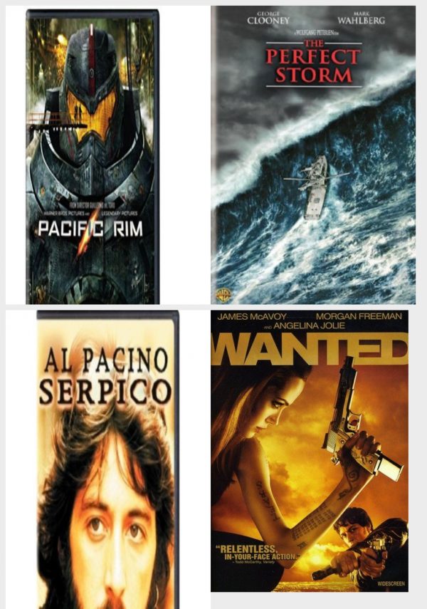 DVD Assorted Movies 4 Pack Fun Gift Bundle: , PERFECT STORM, Serpico, Wanted